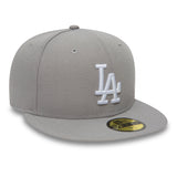 Gorra de los Dodgers de Los Ángeles, New Era, 59FIFITY, Básico, gris