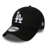 Gorra de los Dodgers de Los Ángeles, New Era, 39THIRTY, esencial, negro