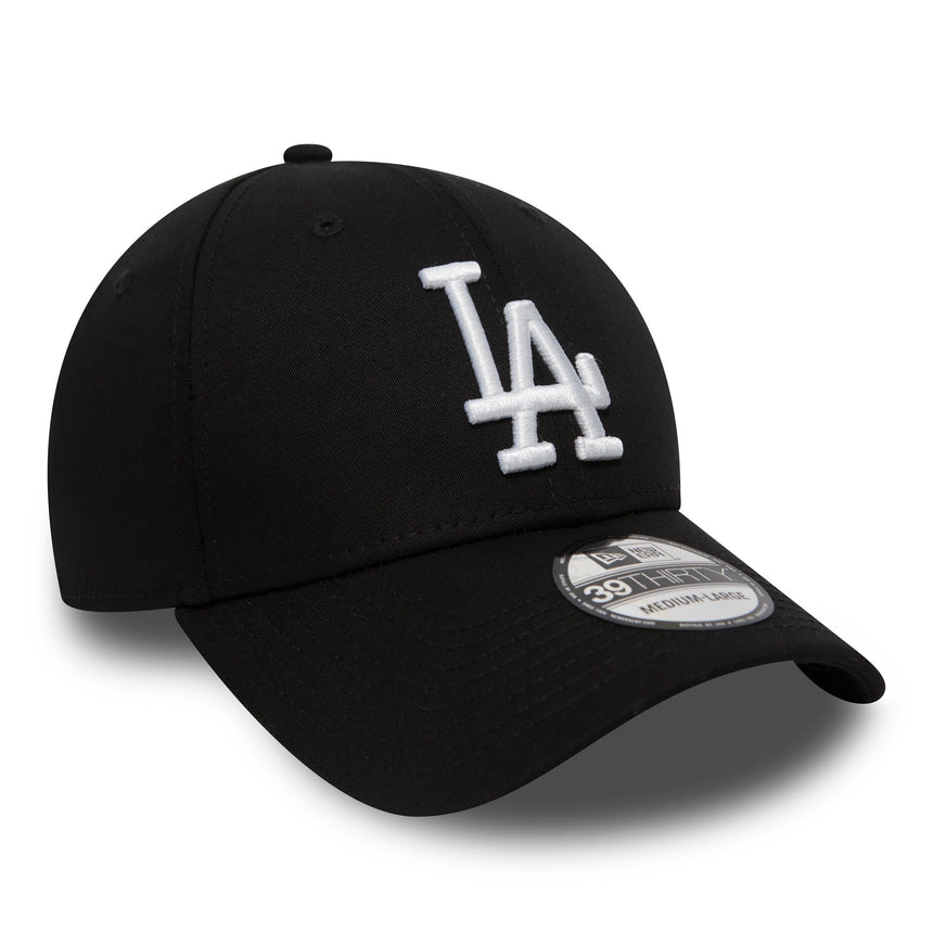 Gorra de los Dodgers de Los Ángeles, New Era, 39THIRTY, esencial, negro