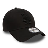 Gorra de Los Ángeles Dodgers, New Era, 39THIRTY, esencial, negro total