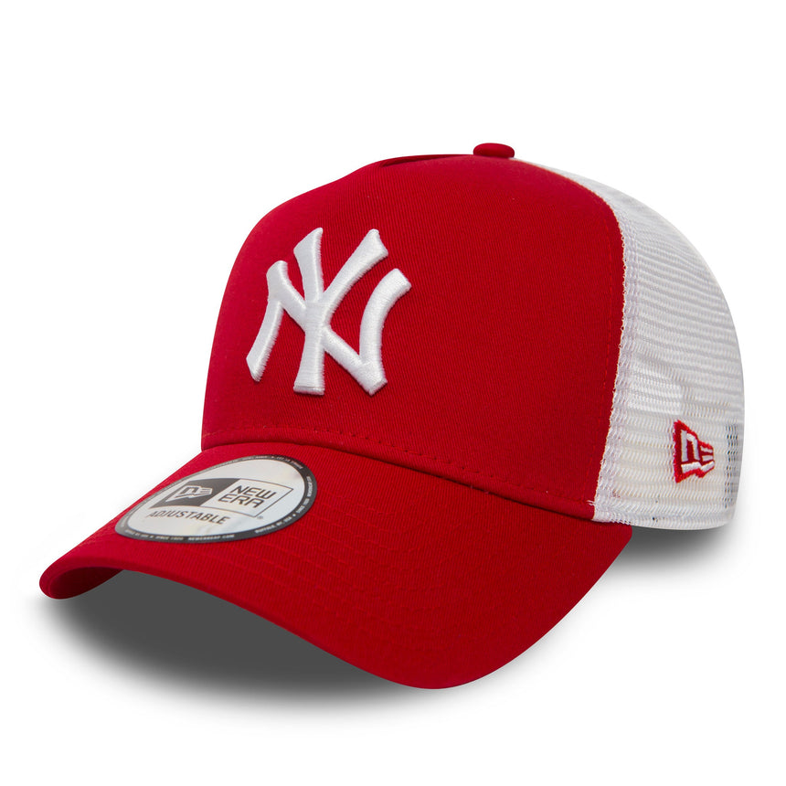 Gorra de los Yankees de Nueva York, New Era, tipo trucker, roja