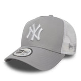 Gorra de los Yanquis de Nueva York, New Era, trucker, gris