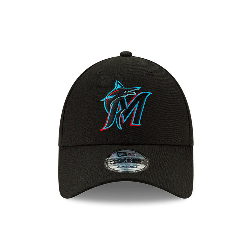 Gorra Miami Marlins, New Era, 9FORTY, del equipo, negra