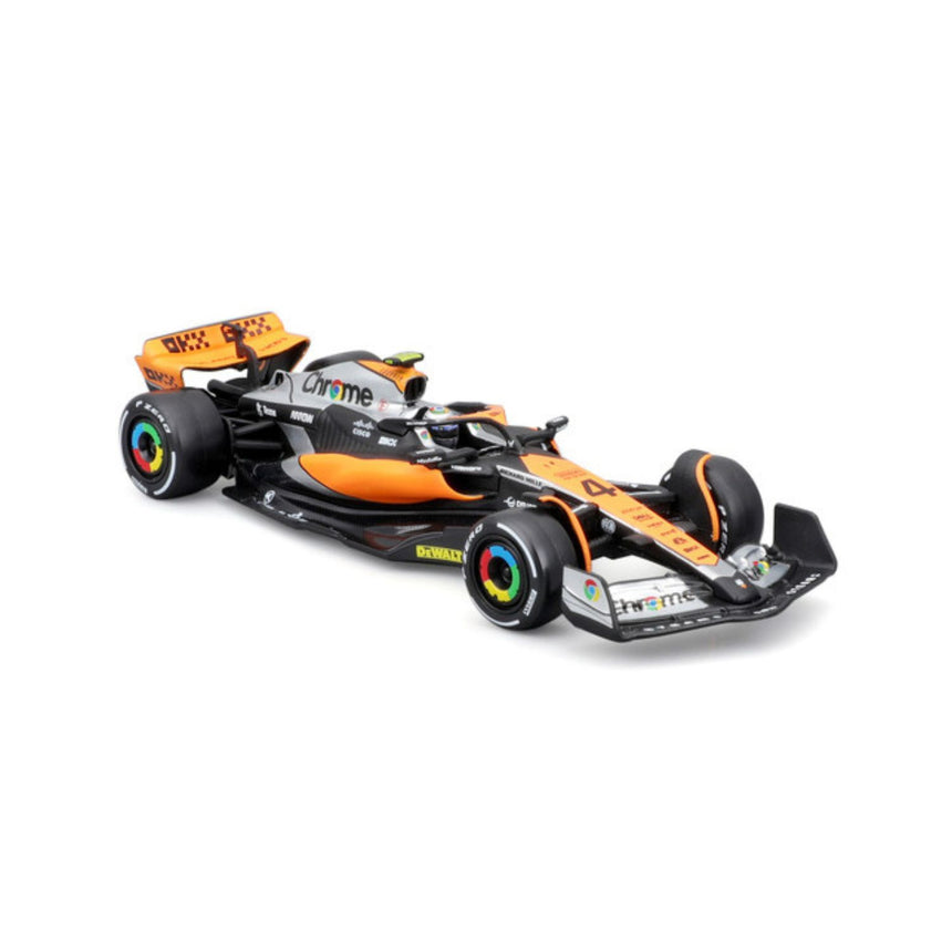 Modelo de coche McLaren F1, con casco, MCL60, bburago, 1:43, Lando Norris #4