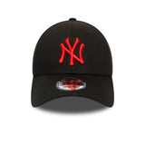 Gorra de los Yankees de Nueva York, logo rojo, New Era, 9FORTY, negro