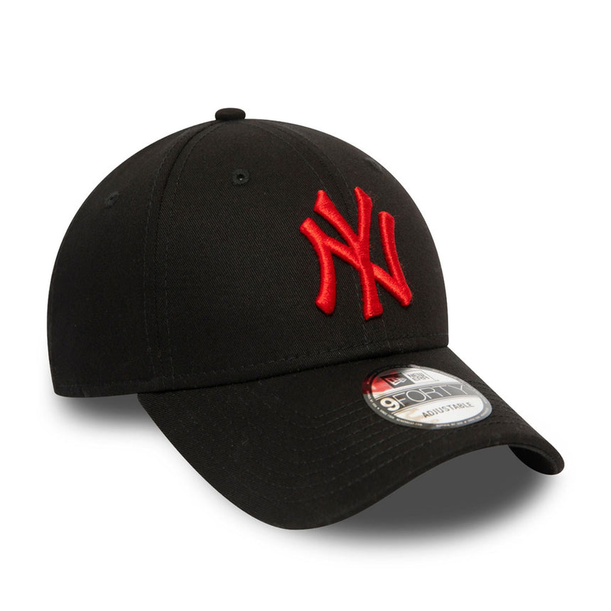 Gorra de los Yankees de Nueva York, logo rojo, New Era, 9FORTY, negro