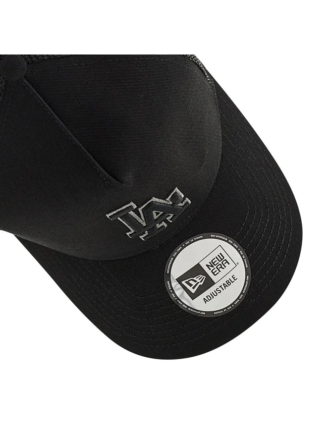 Gorra de los Dodgers de Los Ángeles, tipo trucker, New Era, 9FORTY, negra