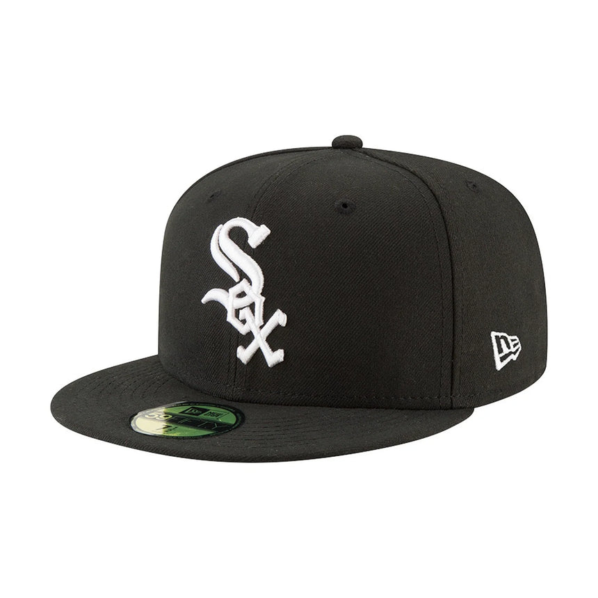 Gorra de los Chicago White Sox, New Era, 59FIFTY, negra.