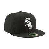 Gorra de los Chicago White Sox, New Era, 59FIFTY, negra.