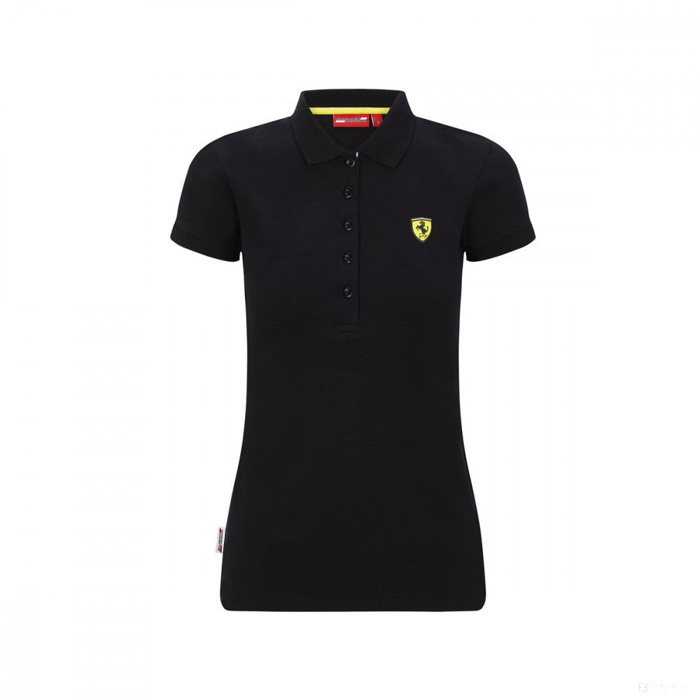 Camiseta de mujer con cuello, Ferrari Classic, Negro, 2020