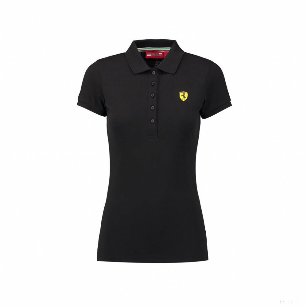 Camiseta de mujer con cuello, Ferrari Classic, Negro, 2018