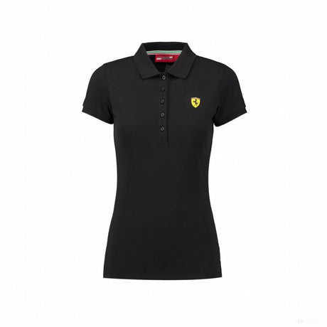 Camiseta de mujer con cuello, Ferrari Classic, Negro, 2018 - FansBRANDS®