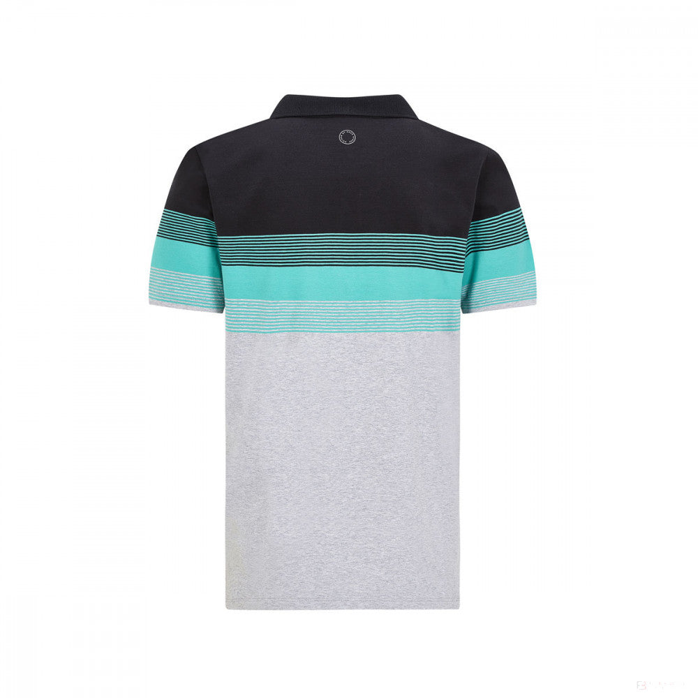 Camiseta de hombre con cuello, Mercedes Striped, Multicolor, 2020