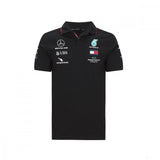 Camiseta de hombre con cuello, Mercedes, Negro, 2020