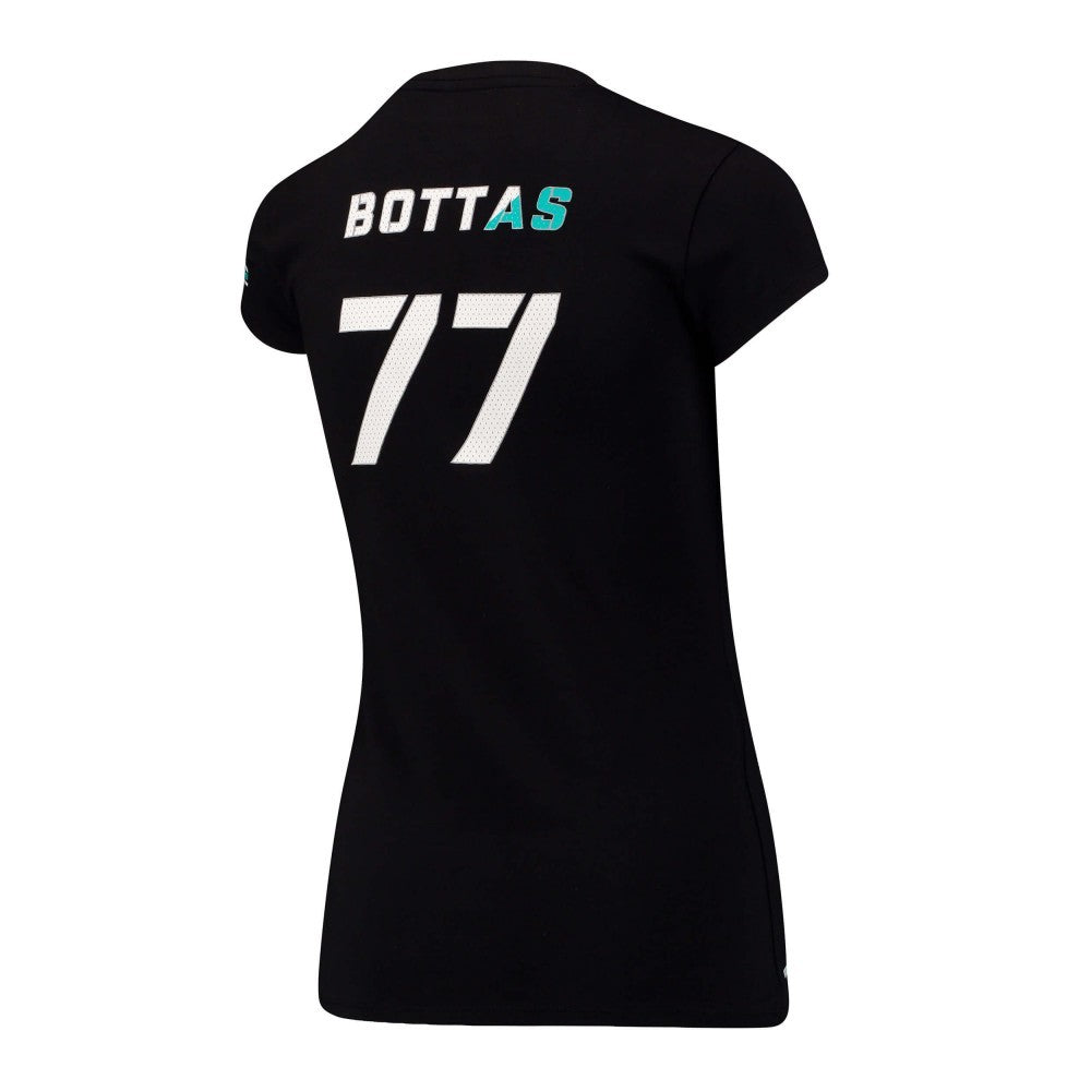 Camiseta de Mujer Mercedes Valtteri Bottas, Valtteri 77, Negro, 2017