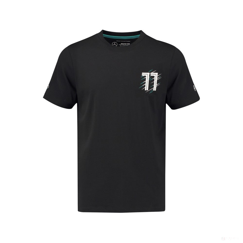 Camiseta para hombre Mercedes Valtteri Bottas, Valtteri 77, Negro, 2018 - FansBRANDS®