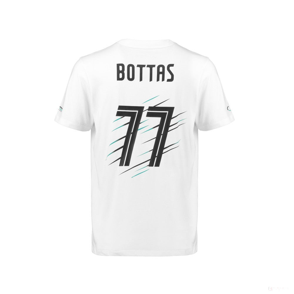 Camiseta para hombre Mercedes Valtteri Bottas, Valtteri 77, Blanco, 2018 - FansBRANDS®