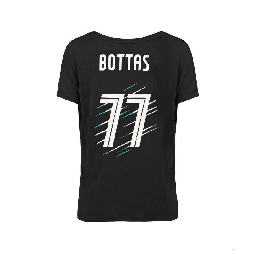 Camiseta de Mujer Mercedes Valtteri Bottas, Valtteri 77, Negro, 2018 - FansBRANDS®