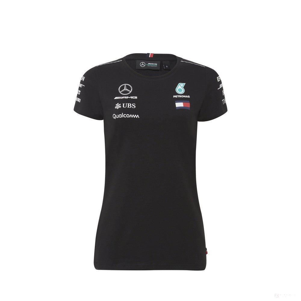 Camiseta de Mujer, Mercedes Team, Negro, 2018