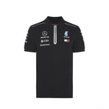 Camiseta de hombre con cuello, Mercedes Team, Negro, 2018