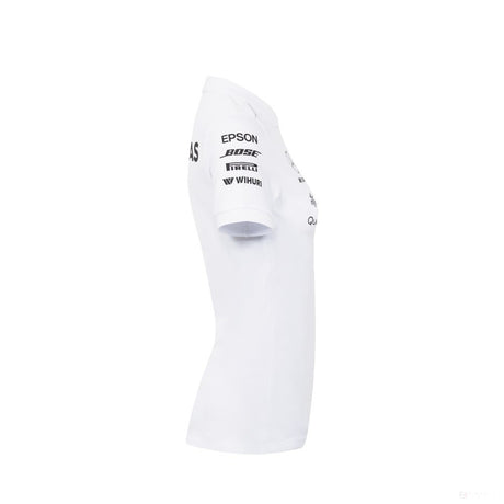 Camiseta de mujer con cuello, Mercedes Team, Blanco, 2018 - FansBRANDS®