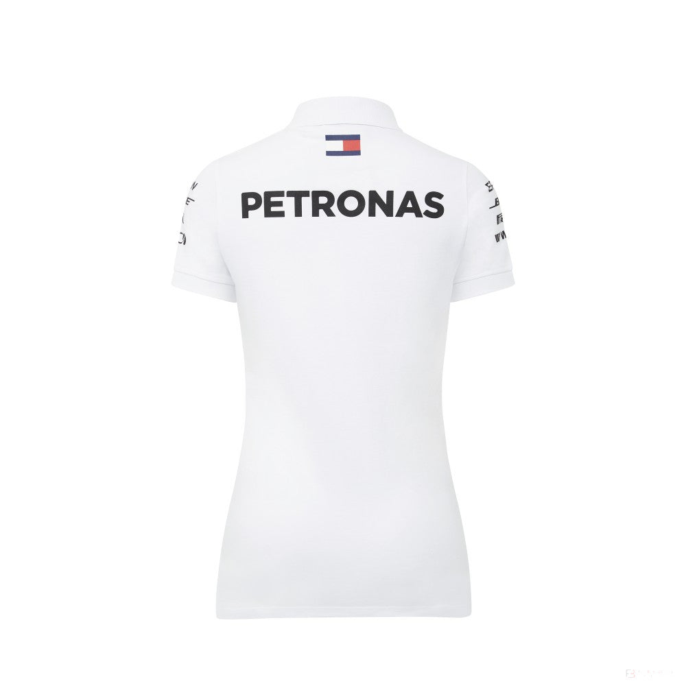 Camiseta de mujer con cuello, Mercedes Team, Blanco, 2018