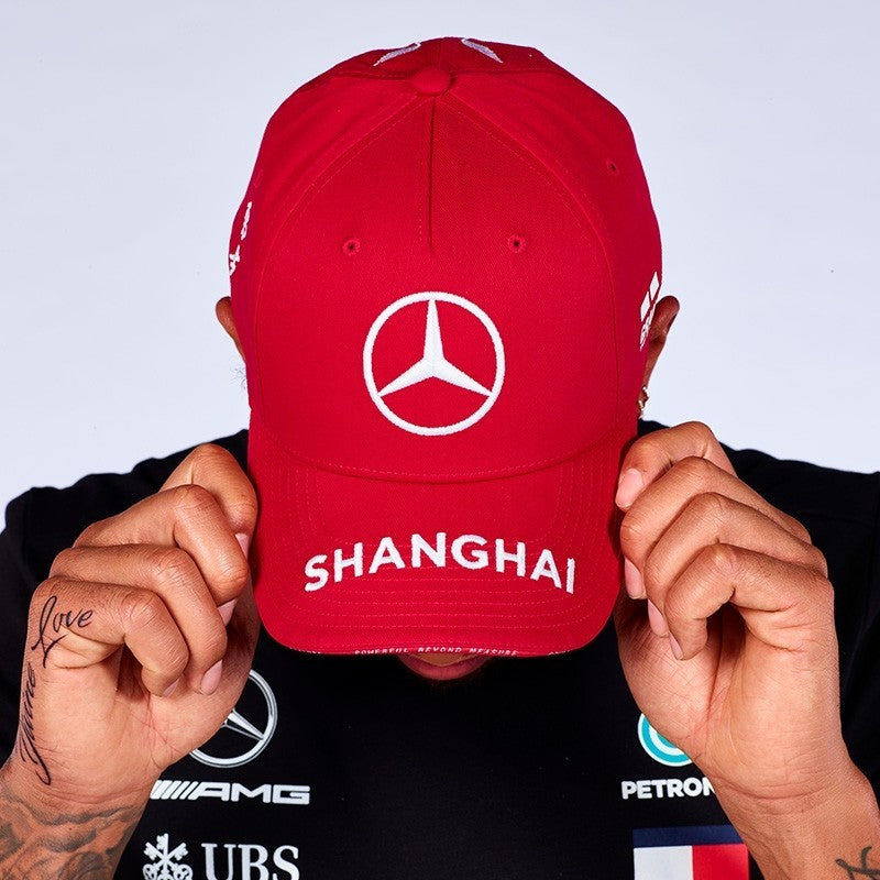 Gorra de niño Baseball Mercedes Lewis Hamilton - Chinese GP, Unisex, Rojo, 2019
