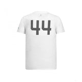 Camiseta para hombre Mercedes Lewis Hamilton, #44, Blanco, 2019