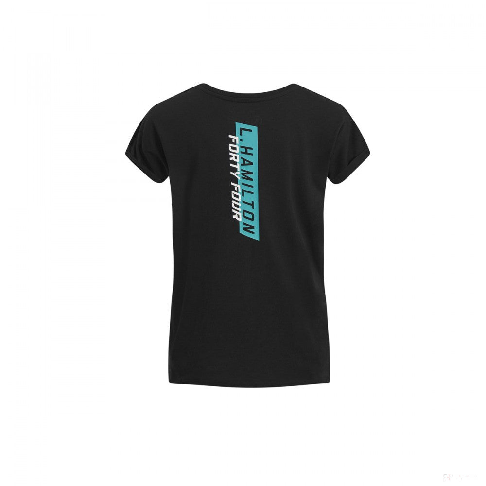 Camiseta de Mujer Mercedes Lewis Hamilton, #44, Negro, 2019