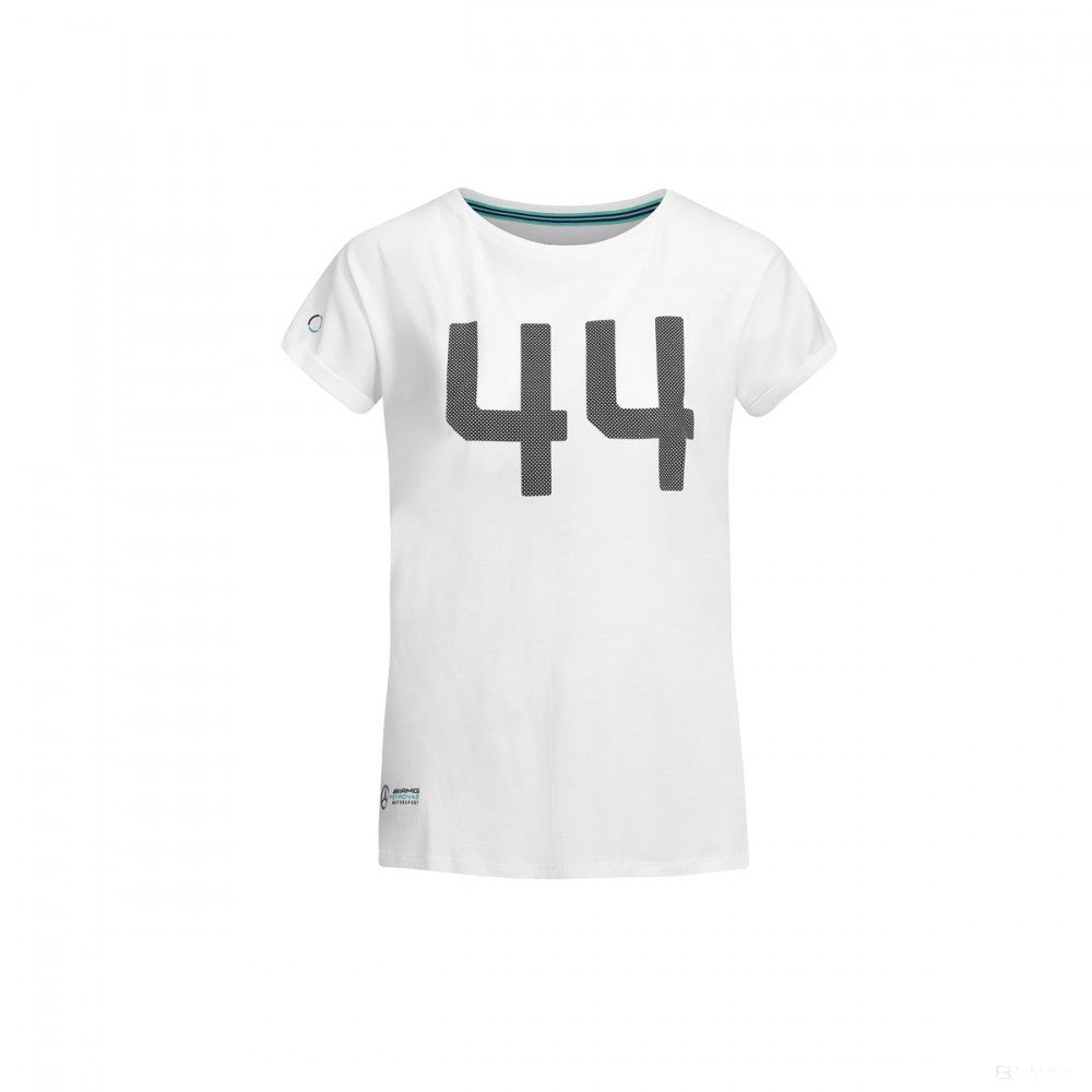 Camiseta de Mujer Mercedes Lewis Hamilton, #44, Blanco, 2019 - FansBRANDS®