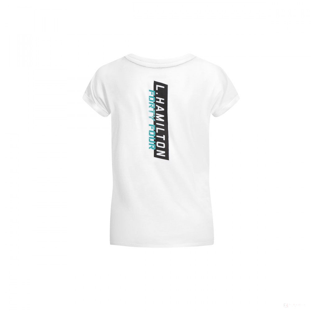 Camiseta de Mujer Mercedes Lewis Hamilton, #44, Blanco, 2019