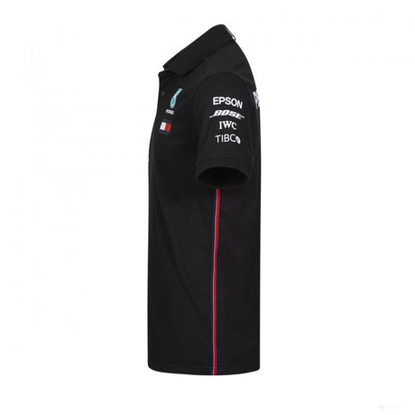 Camiseta de hombre con cuello, Mercedes, Negro, 2019 - FansBRANDS®