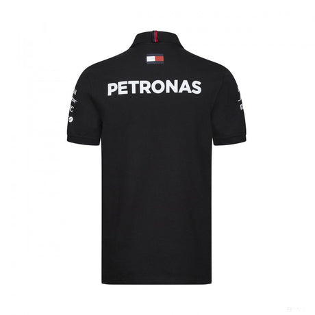 Camiseta de hombre con cuello, Mercedes, Negro, 2019