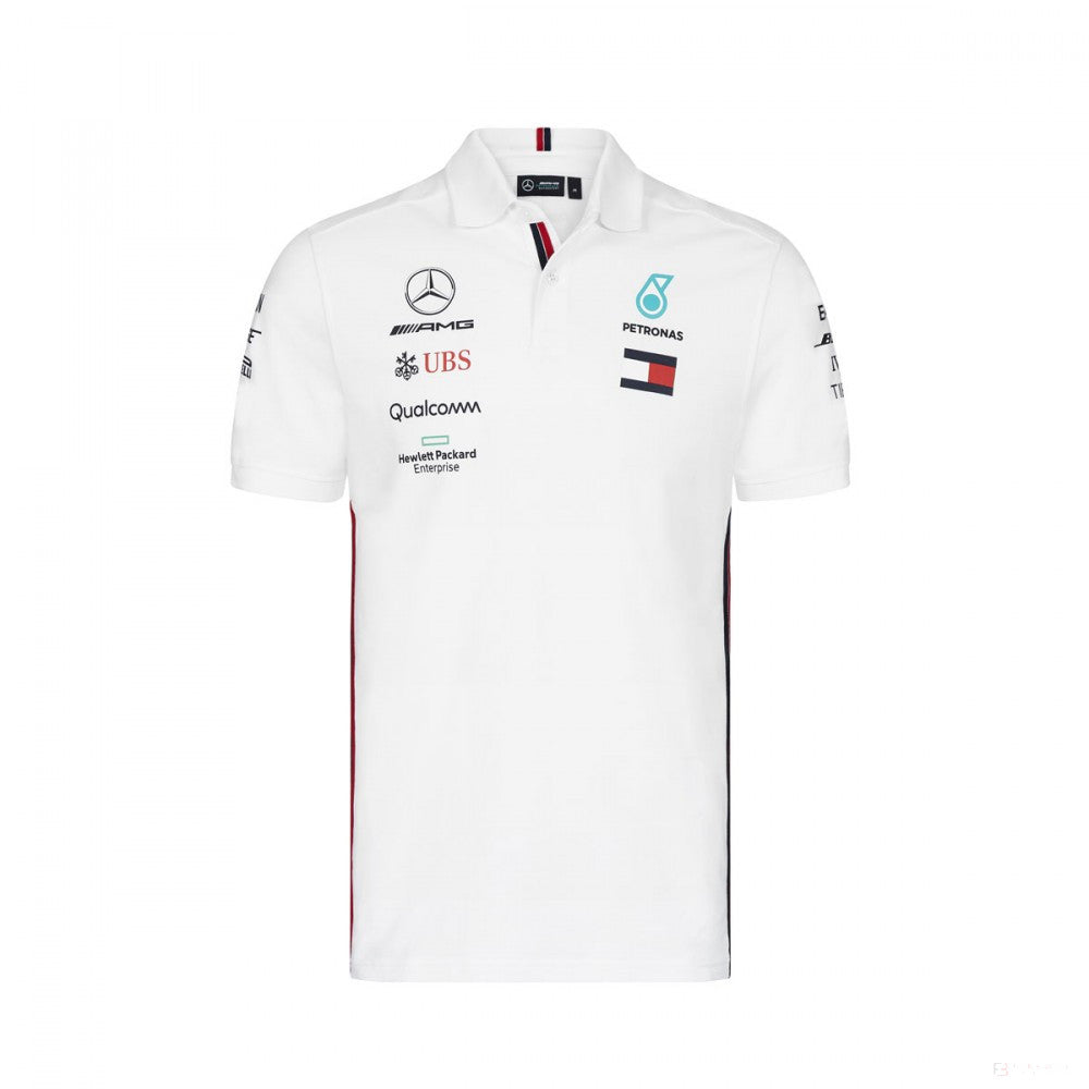 Camiseta de hombre con cuello, Mercedes, Blanco, 2019 - FansBRANDS®