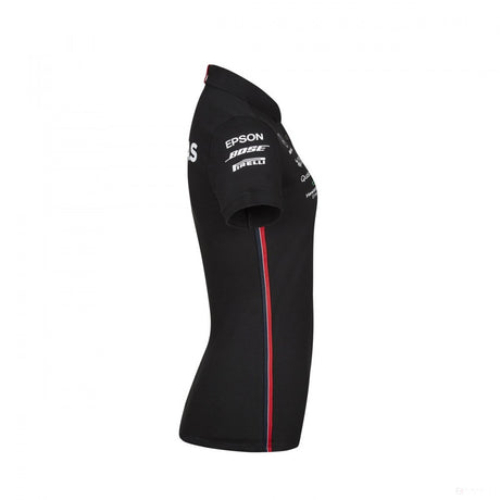 Camiseta de mujer con cuello, Mercedes, Negro, 2019 - FansBRANDS®