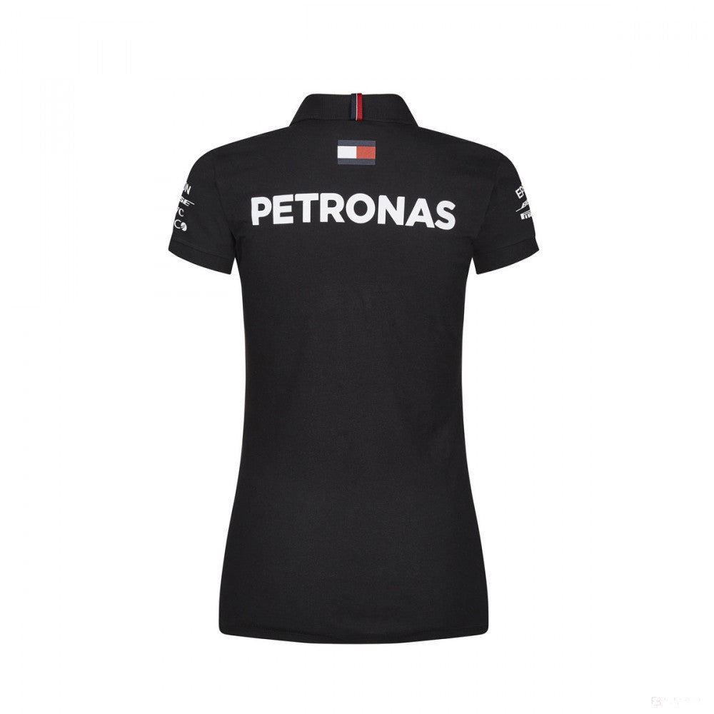 Camiseta de mujer con cuello, Mercedes, Negro, 2019