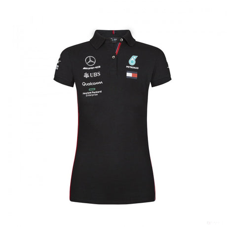 Camiseta de mujer con cuello, Mercedes, Negro, 2019 - FansBRANDS®