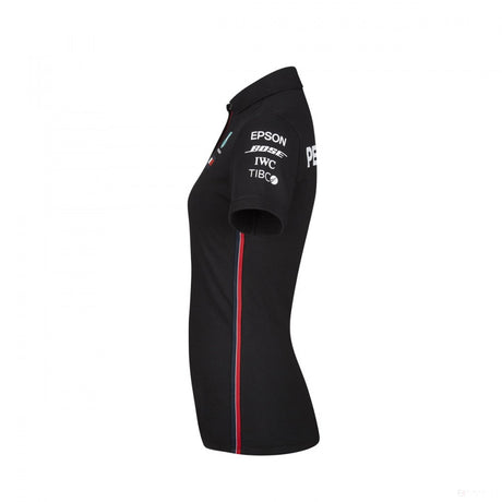 Camiseta de mujer con cuello, Mercedes, Negro, 2019 - FansBRANDS®