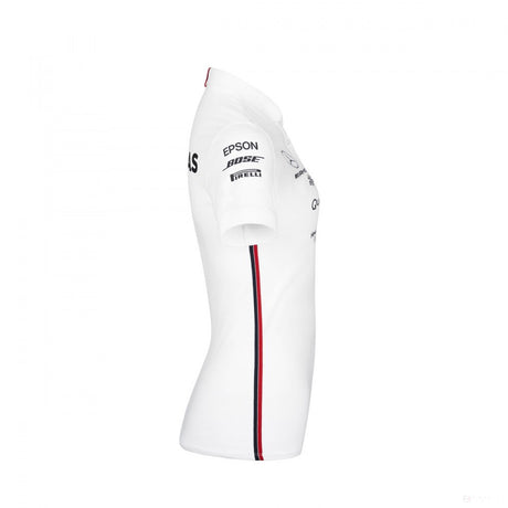Camiseta de mujer con cuello, Mercedes, Blanco, 2019 - FansBRANDS®