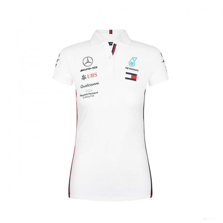 Camiseta de mujer con cuello, Mercedes, Blanco, 2019 - FansBRANDS®