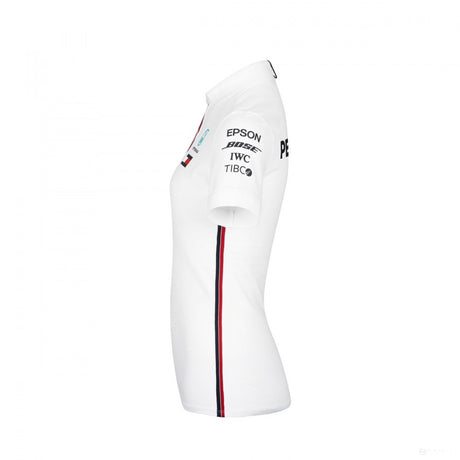 Camiseta de mujer con cuello, Mercedes, Blanco, 2019 - FansBRANDS®