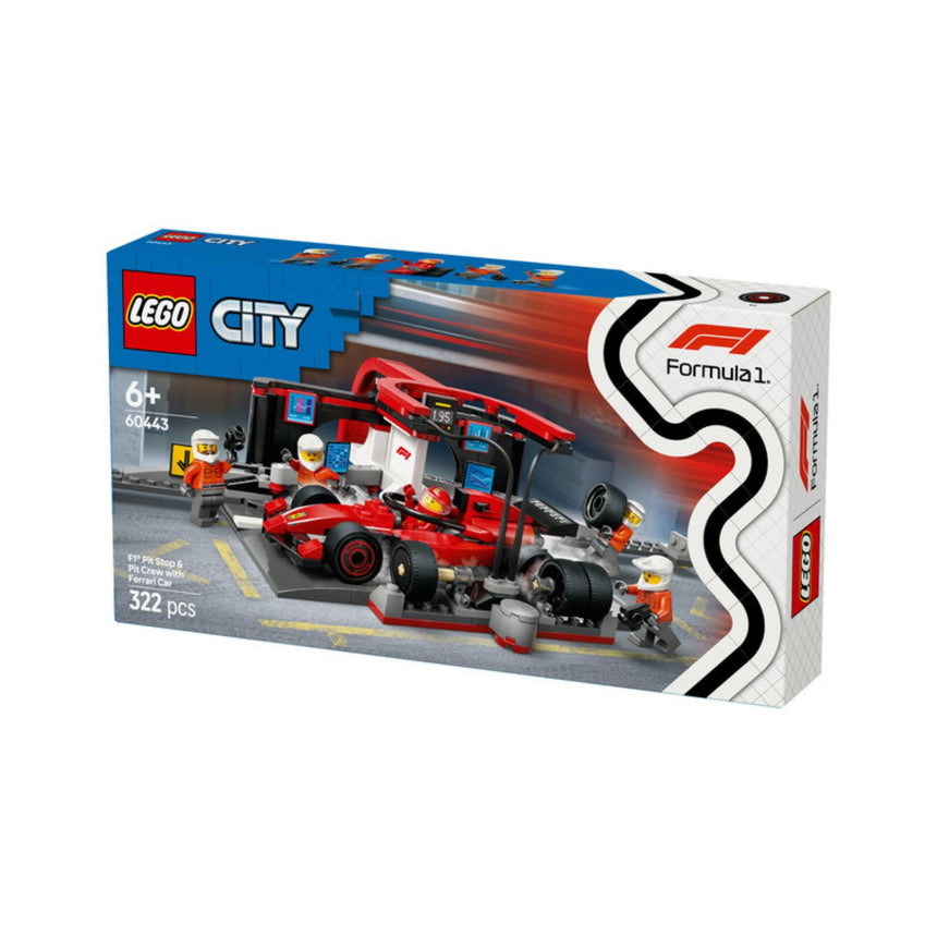 Ferrari, F1 LEGO® City 60443, coche de carreras en boxes con personal 🔥