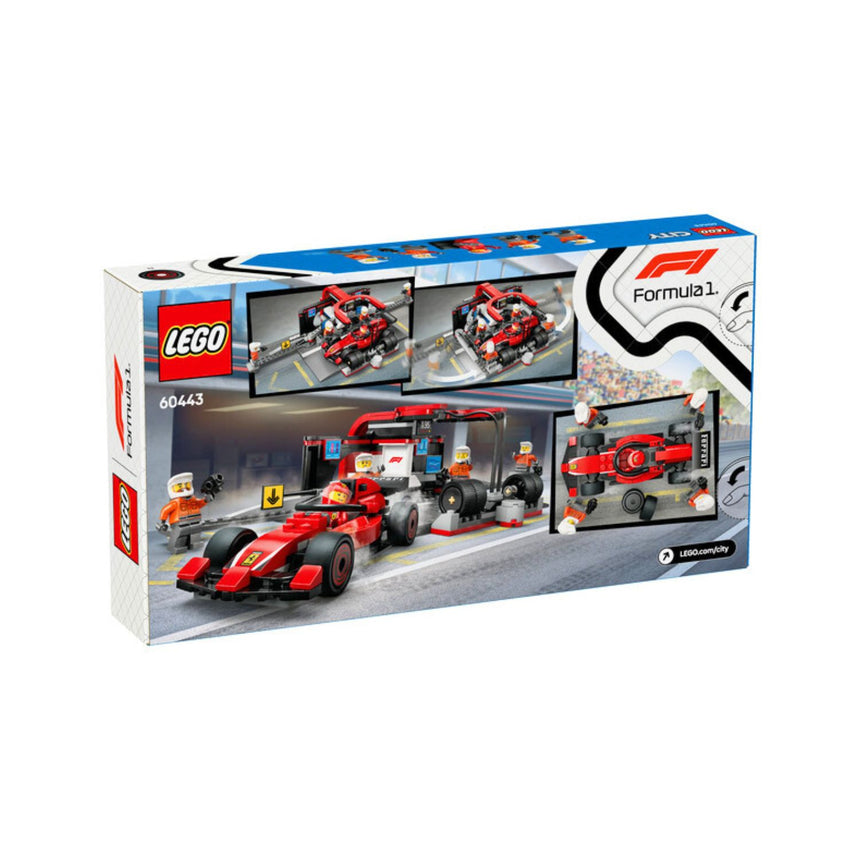 Ferrari, F1 LEGO® City 60443, coche de carreras en boxes con personal 🔥
