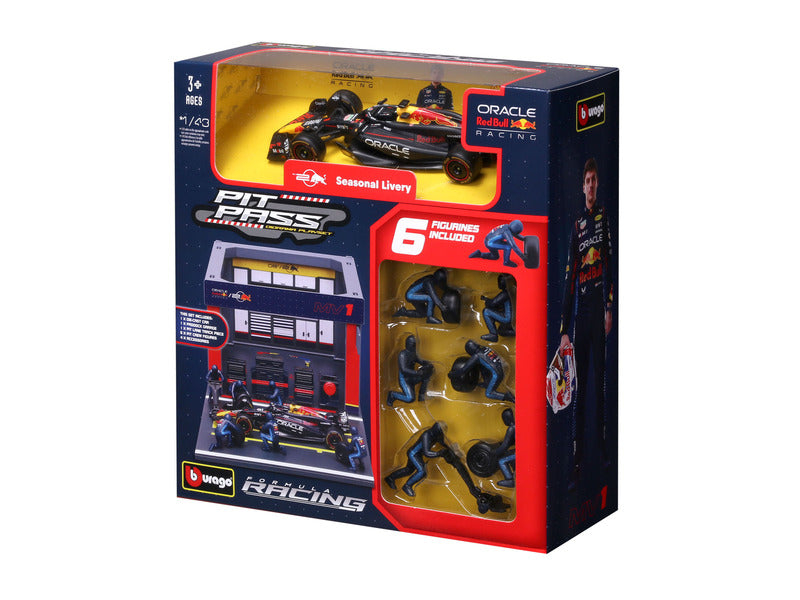 Red Bull Racing maqueta, pase de pit, bburago, 1:43, Max Verstappen, #1, RB19