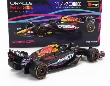 Red Bull Racing modelo de coche 1:43, bburago, RB19, Miami, Max Verstappen #1, 2023