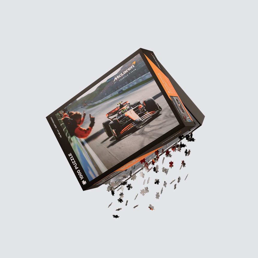 Equipo de Fórmula 1® McLaren, rompecabezas, Lando Norris, póster de victoria, 1000 piezas