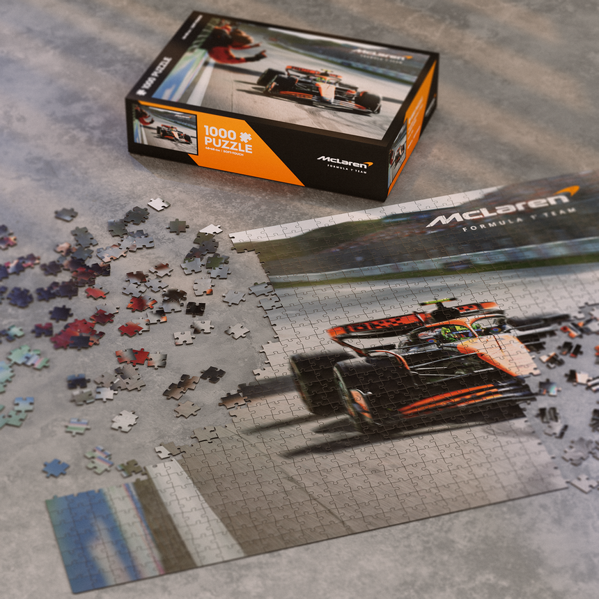 Equipo de Fórmula 1® McLaren, rompecabezas, Lando Norris, póster de victoria, 1000 piezas