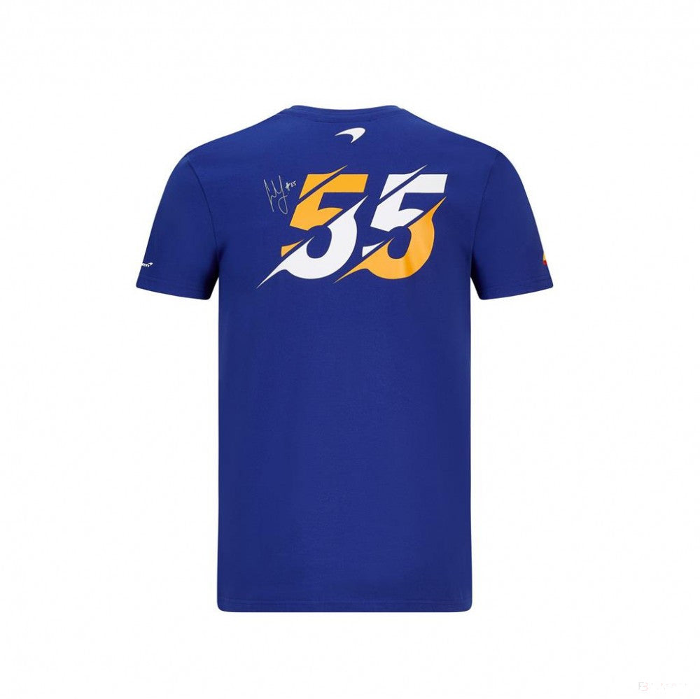 Camiseta para hombre, McLaren Carlos Sainz, Azul, marimea XS, 2020