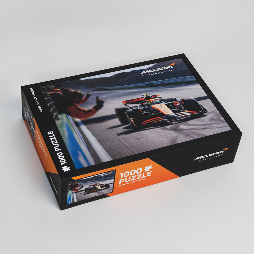 Equipo de Fórmula 1® McLaren, rompecabezas, Lando Norris, póster de victoria, 1000 piezas