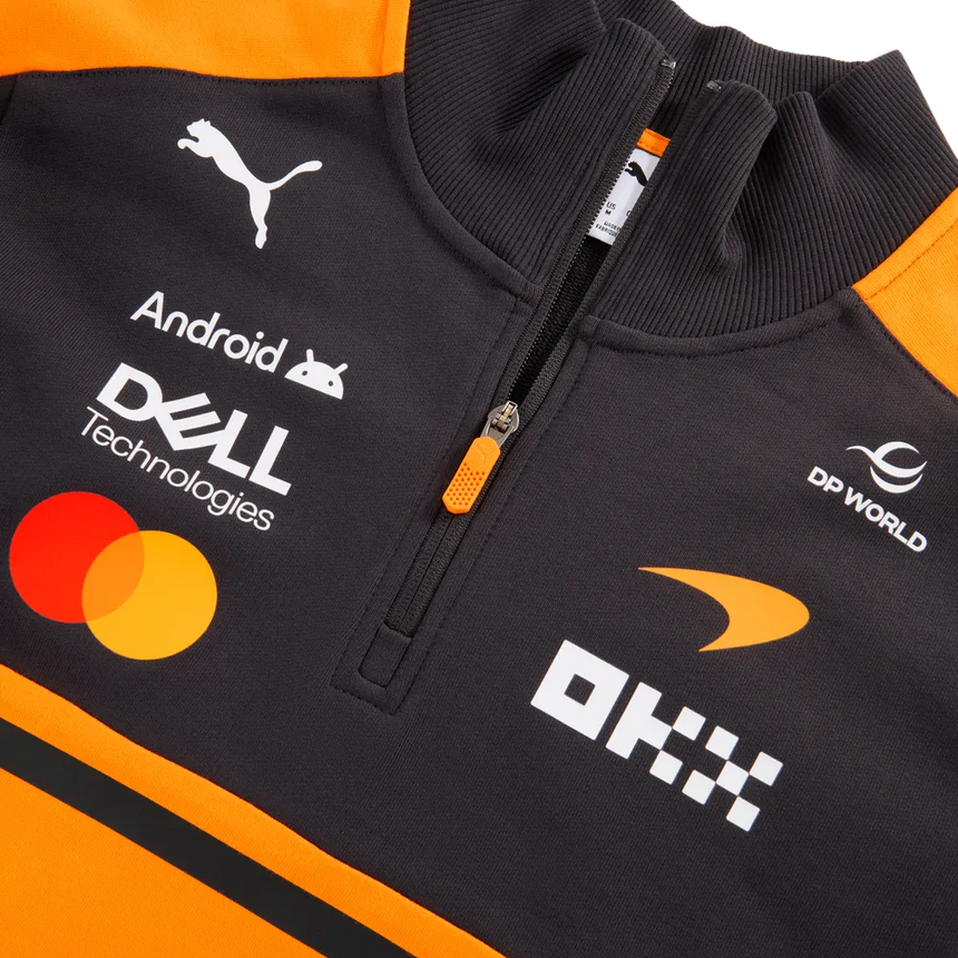 Pulóver McLaren, equipo, medio zip, papaya